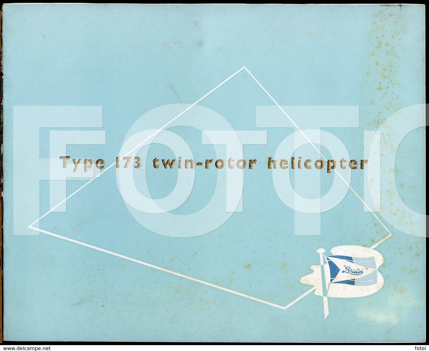 1952 RARE ORIGINAL TYPE 173 UK BRISTOL TWIN ROTOR HELICOPTER AEROPLANE COMPANY FACTORY BROCHURE CATALOGUE KATALOG - Manuali