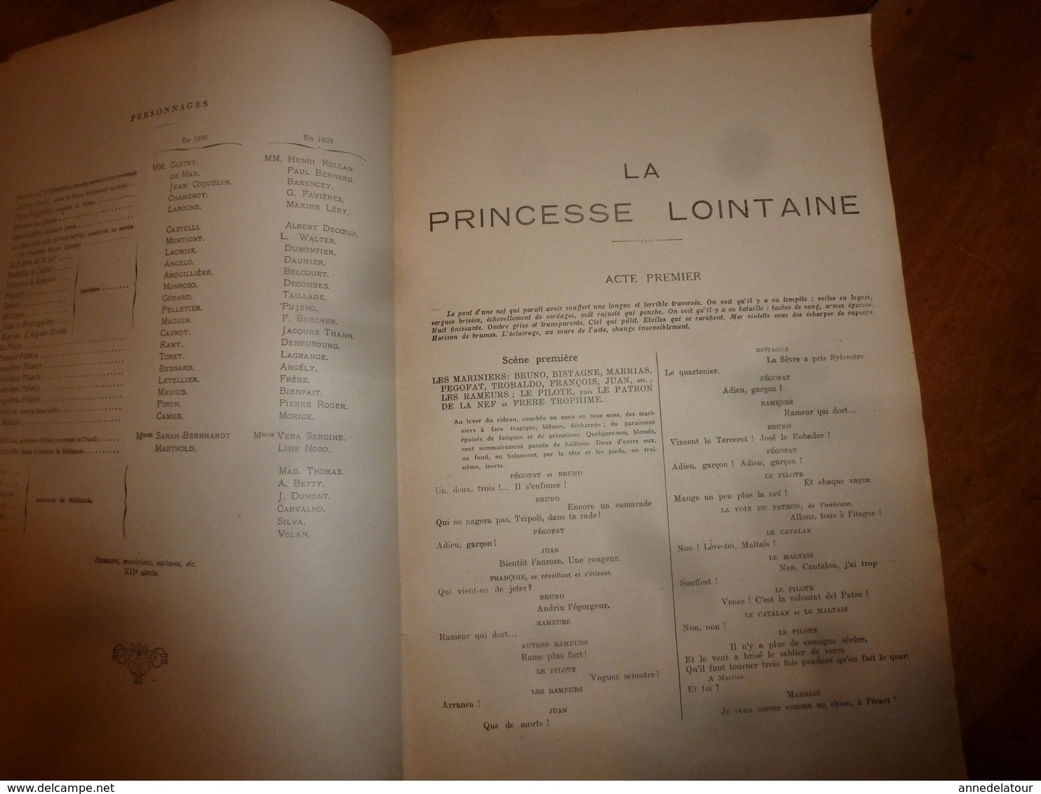 1929 LA PRINCESSE LOINTAINE ,piece en 4 actes en vers d'Edmond Rostand - Décors et costume par Erté