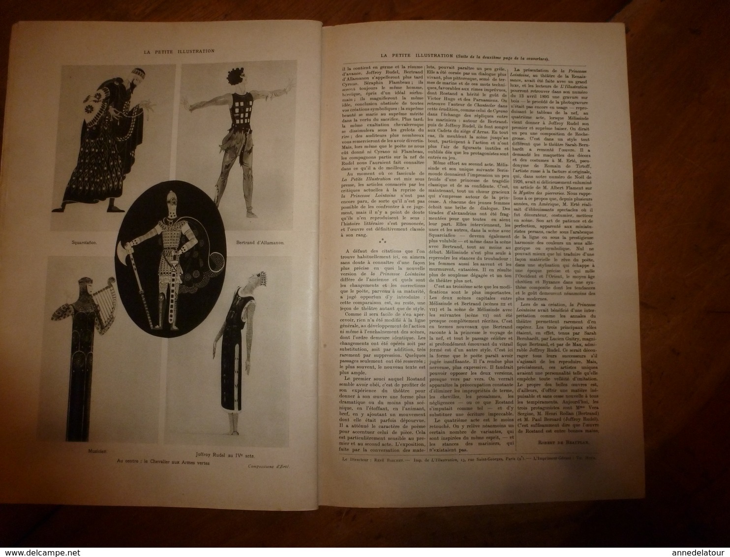 1929 LA PRINCESSE LOINTAINE ,piece en 4 actes en vers d'Edmond Rostand - Décors et costume par Erté