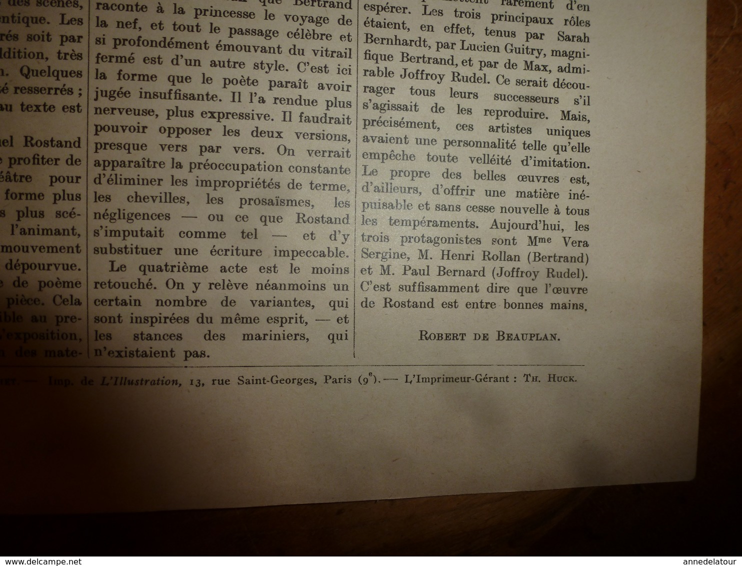 1929 LA PRINCESSE LOINTAINE ,piece en 4 actes en vers d'Edmond Rostand - Décors et costume par Erté