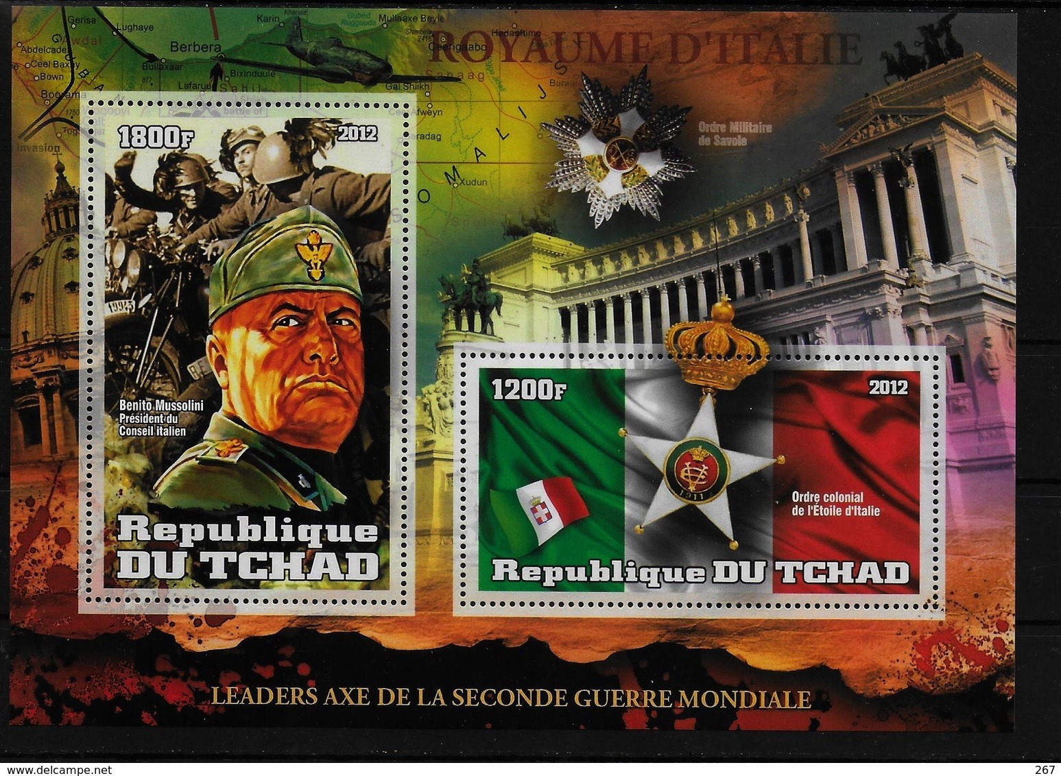 TCHAD   BF  ( 2012 ) * *  Medailles Guerre Italie Mussolini - Sonstige & Ohne Zuordnung