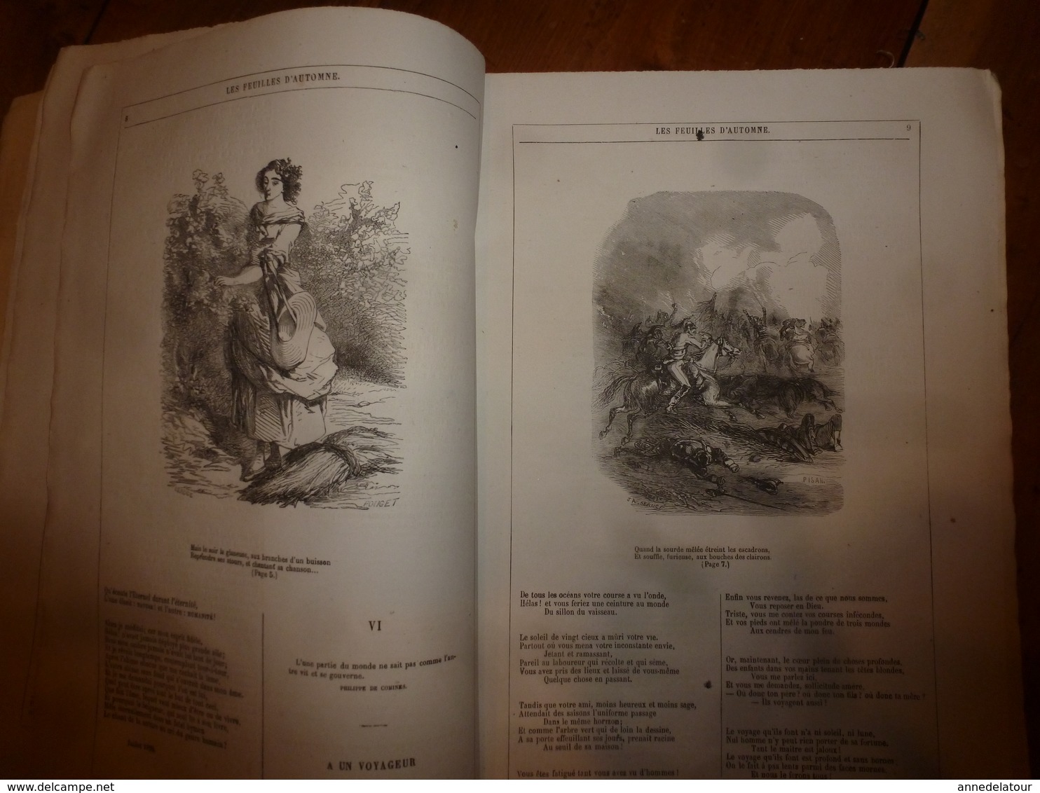 18?? Les feuilles d'automne et Chants du crépuscule - par Victor Hugo - Illustr par Beaucé - Edition Hetzel