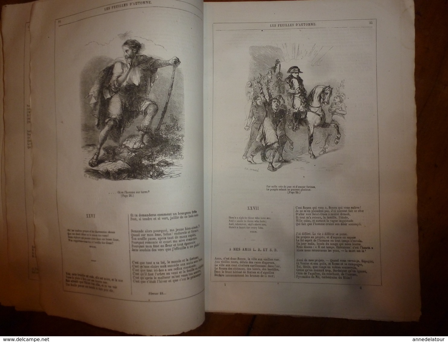 18?? Les feuilles d'automne et Chants du crépuscule - par Victor Hugo - Illustr par Beaucé - Edition Hetzel