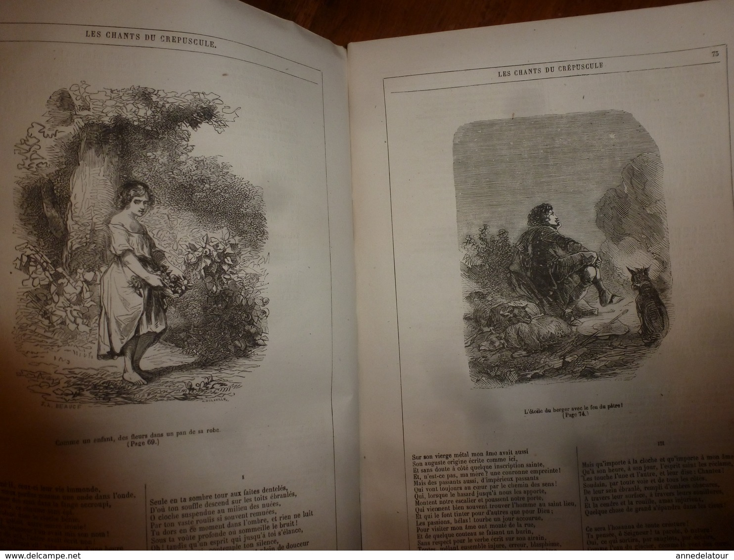 18?? Les feuilles d'automne et Chants du crépuscule - par Victor Hugo - Illustr par Beaucé - Edition Hetzel