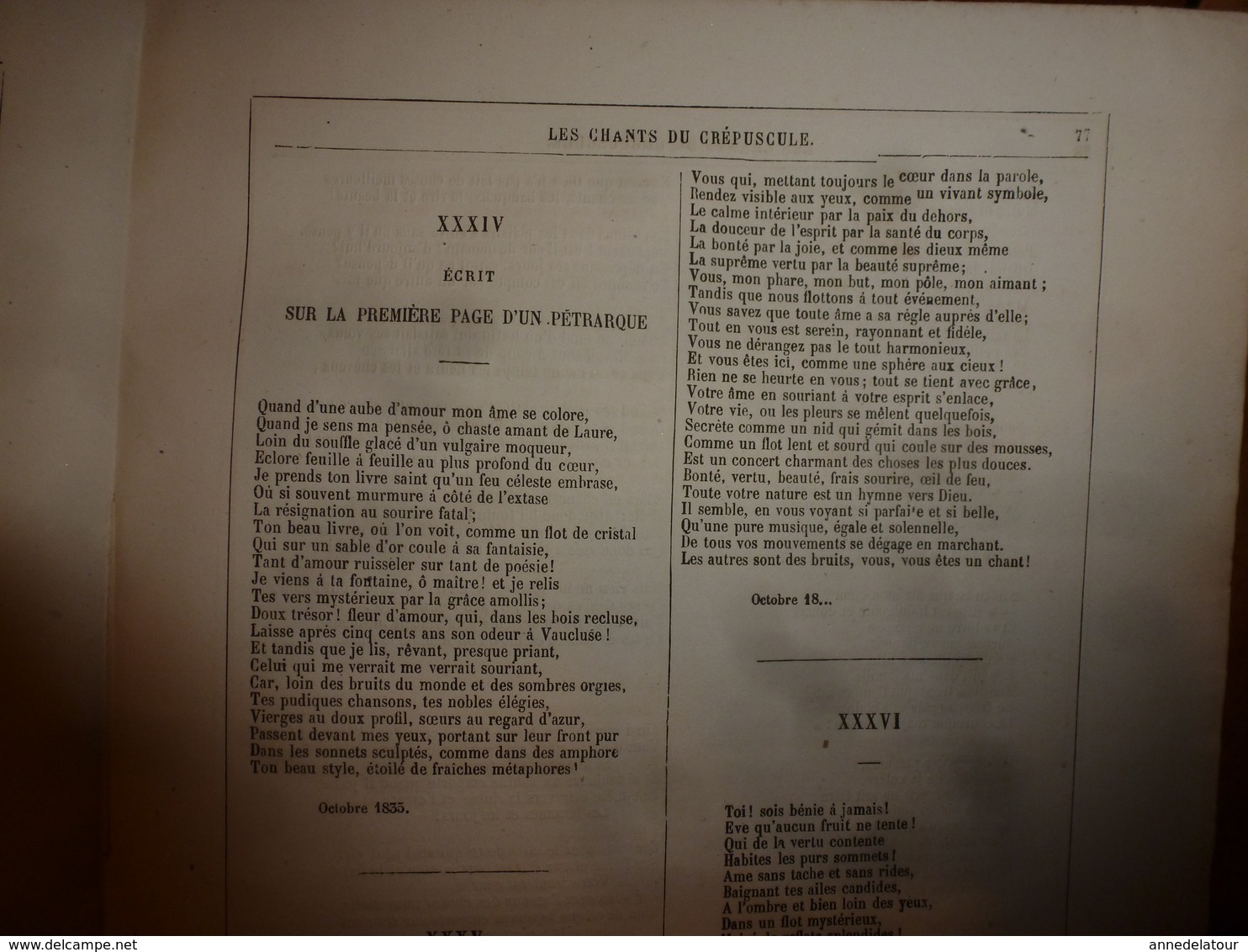 18?? Les feuilles d'automne et Chants du crépuscule - par Victor Hugo - Illustr par Beaucé - Edition Hetzel