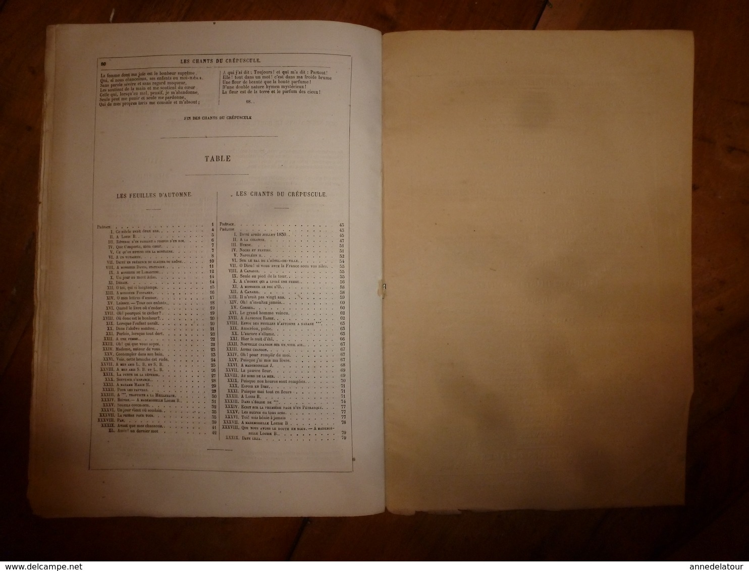 18?? Les feuilles d'automne et Chants du crépuscule - par Victor Hugo - Illustr par Beaucé - Edition Hetzel