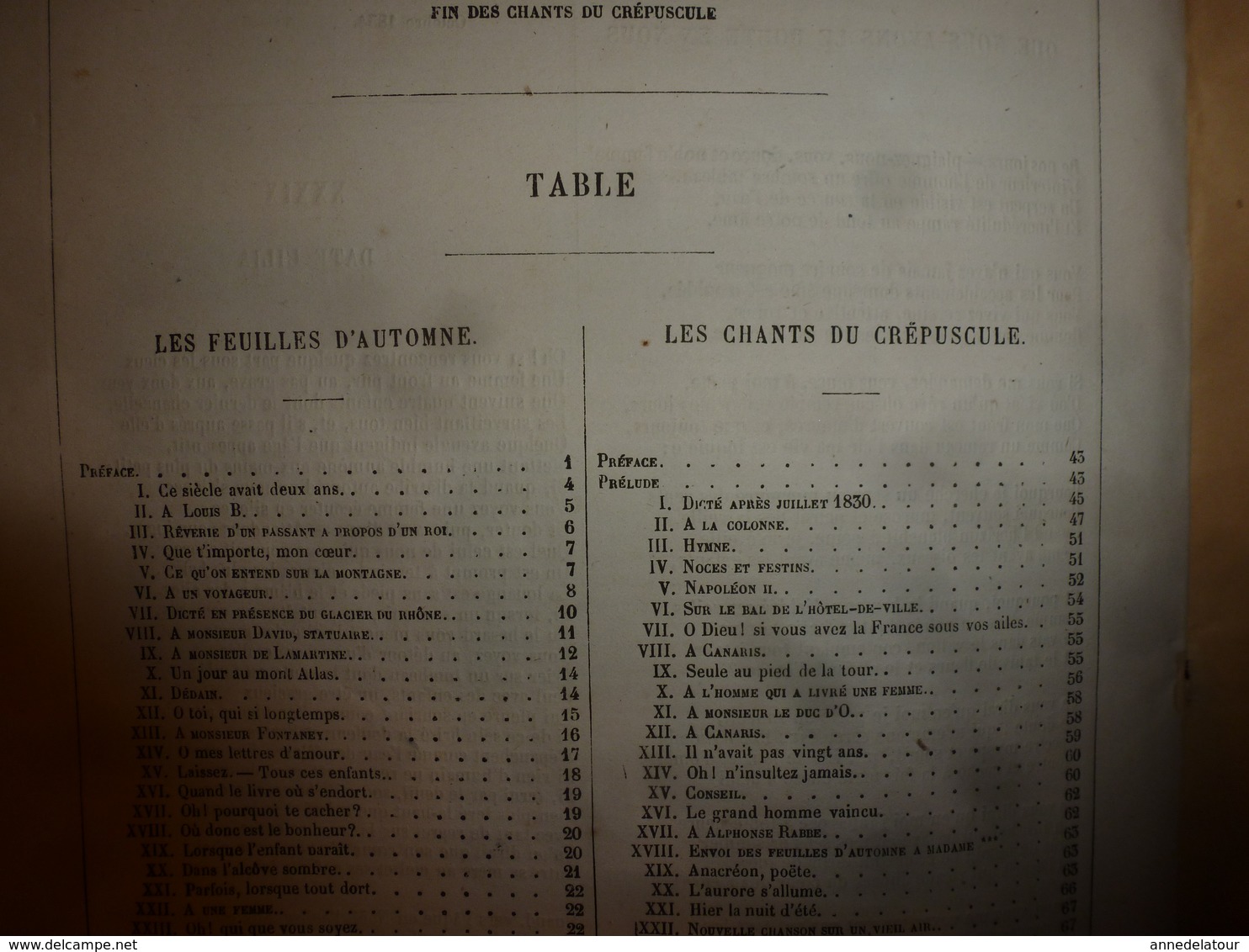 18?? Les feuilles d'automne et Chants du crépuscule - par Victor Hugo - Illustr par Beaucé - Edition Hetzel