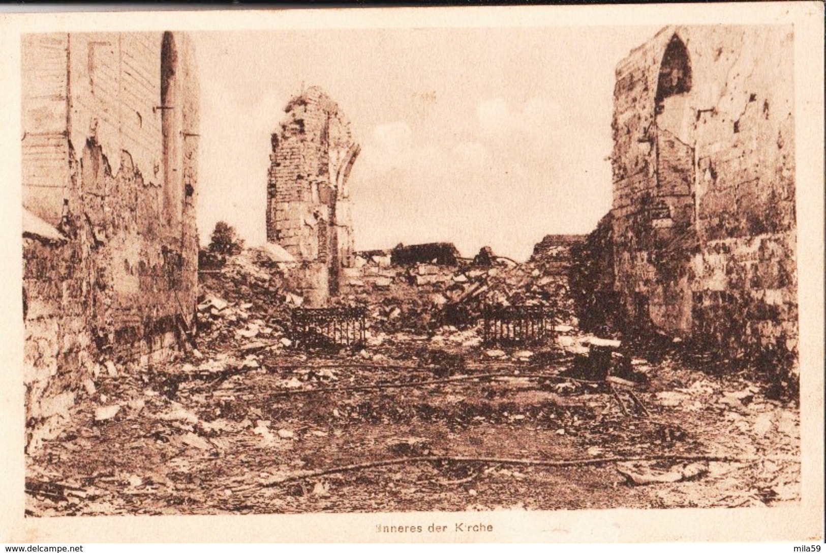 Inneres Der Kirche. Intérieur De L'église. De Welsnis Rauch. à Frau Forstwart Rauch. Post Nieder Klingen  Hessen. 1915 - Guerre 1914-18