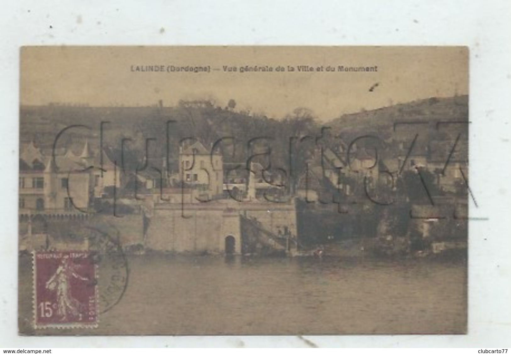 Lalinde (24)  : Vue Panoramique De La Place Du Monument En 1921  PF. - Autres & Non Classés