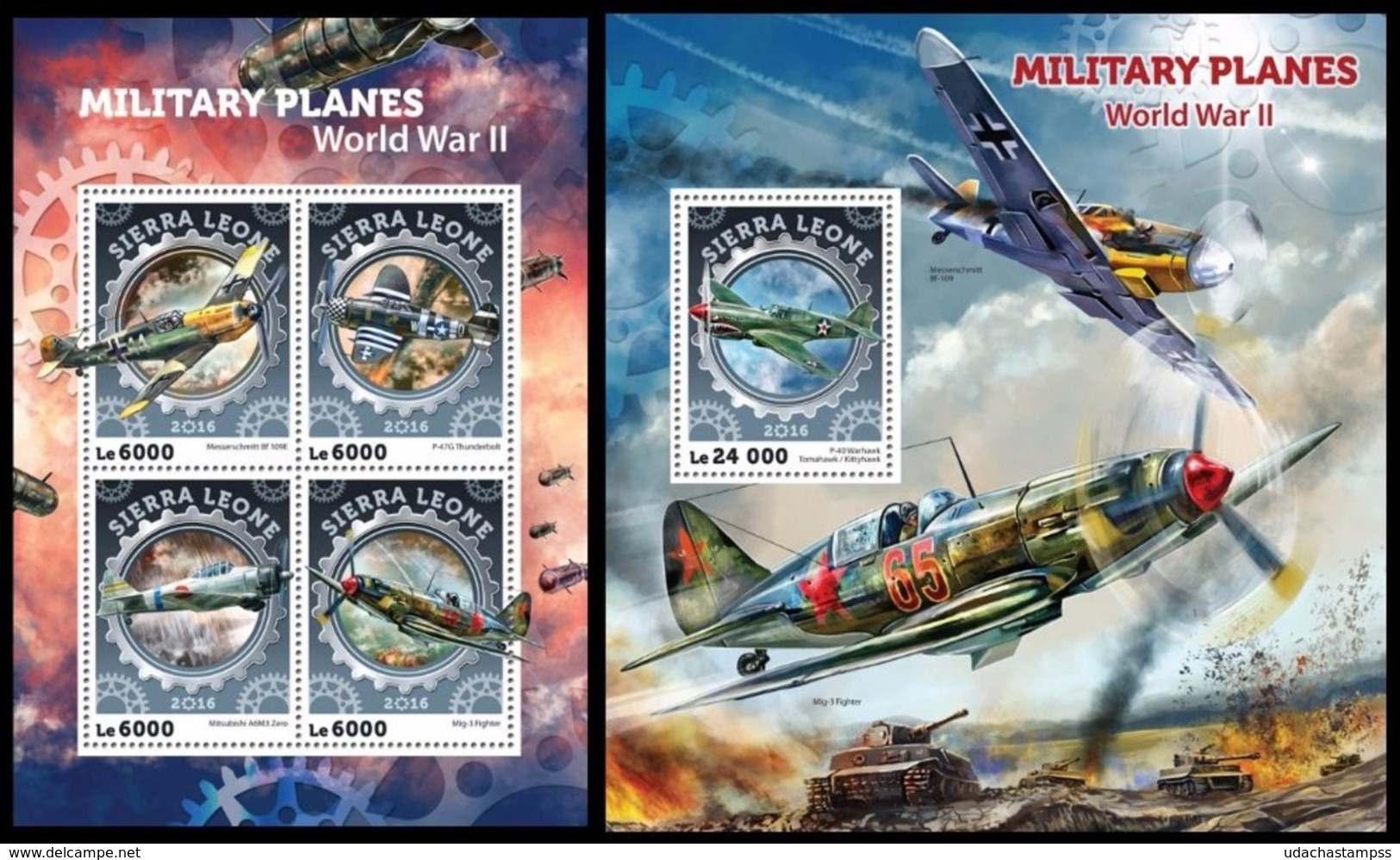 Sierra Leone 2016, Military Planes, Klb + S/s MNH - Militaria