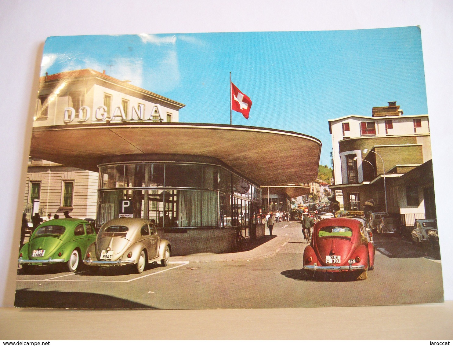 1961 - Ticino - Lugano - Chiasso - Frontiera Dogana Svizzera - Maggiolino VolksWagen Con Targa - Bandiera - Chiasso