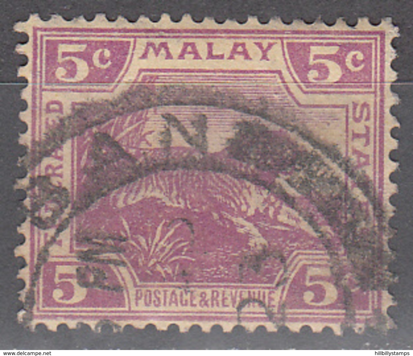 MALAYA       SCOTT NO. 58    USED    YEAR  1922      WMK 4 - Federation Of Malaya