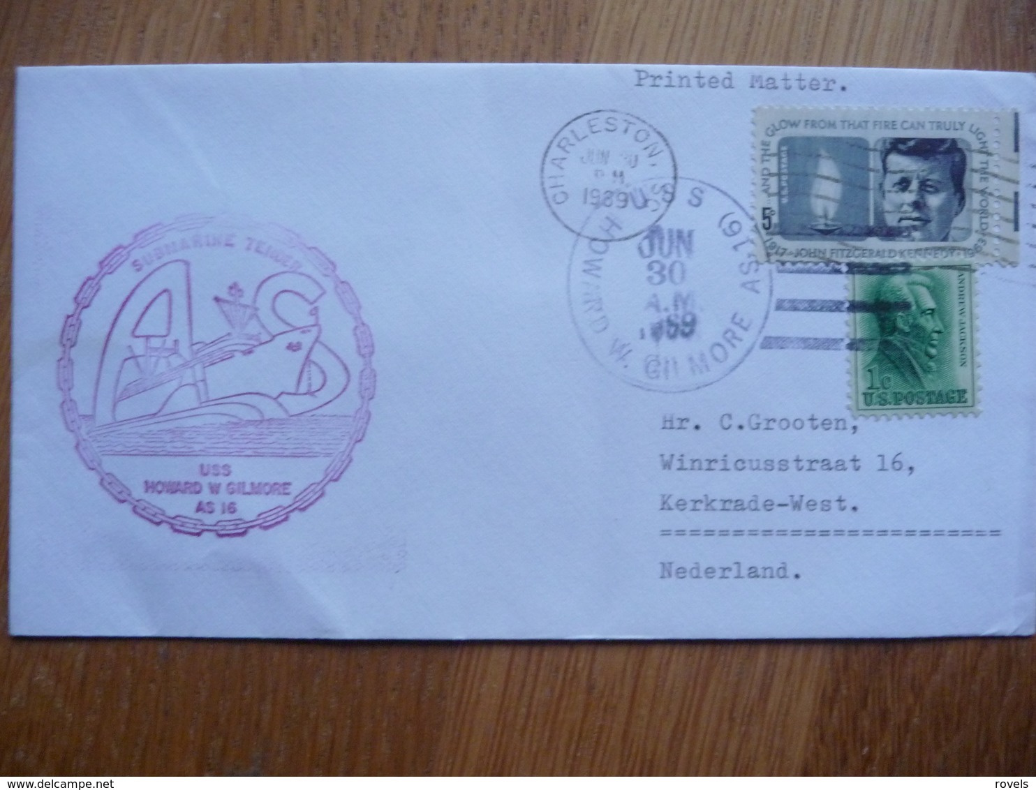 (us) Schiffpost Shipmail USS HOWARD W GILMORE AS-16 SUDMARINE TENDER  1969 UNITED STATES. - Boten