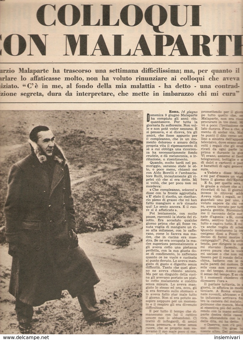(pagine-pages)CURZIO MALAPARTE  Tempo1957/27. - Altri & Non Classificati