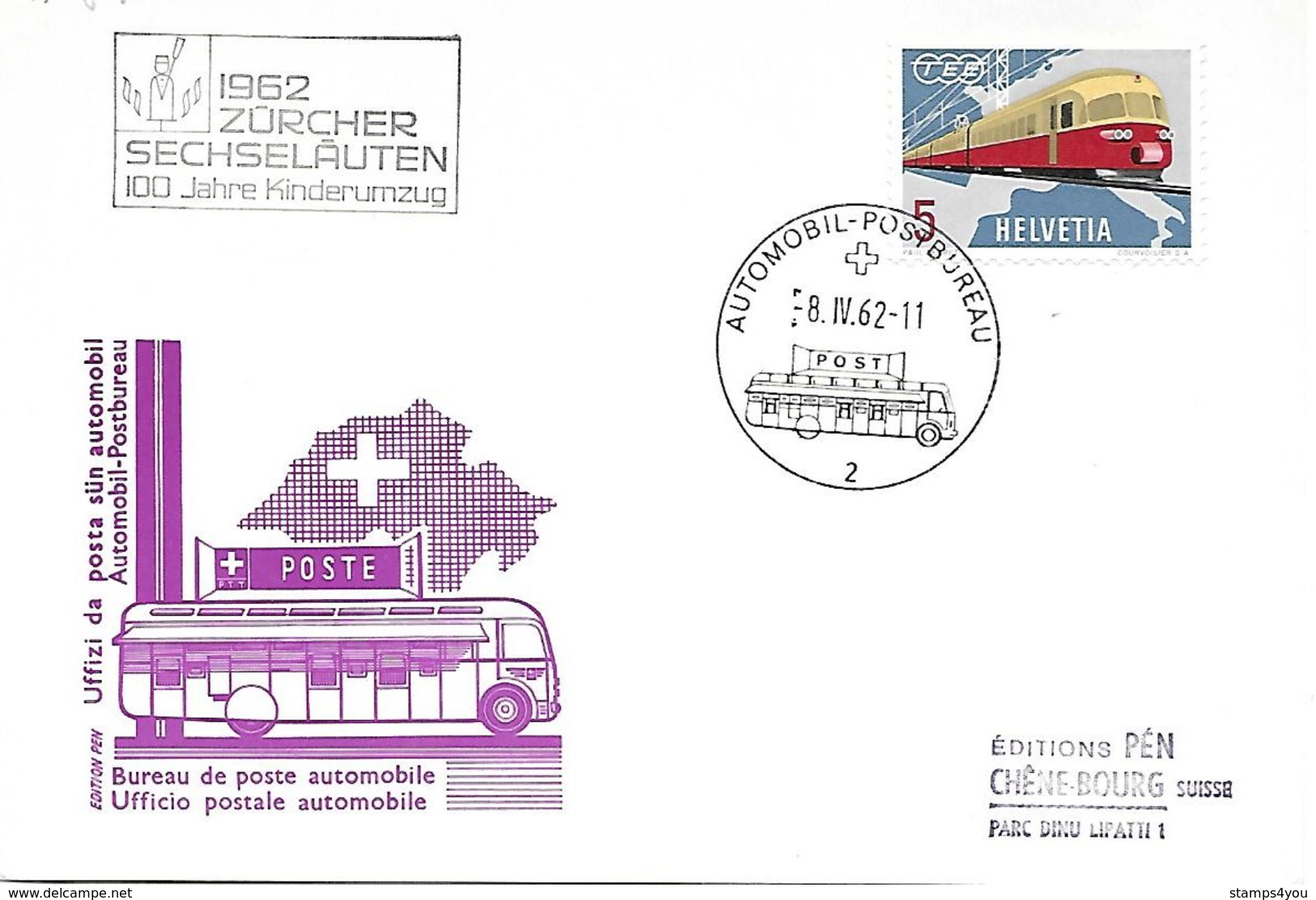 166 - 55 - Carte Pen Avec Oblit Spéciale "Zürcher Sechseläuten 1962" - Marcophilie