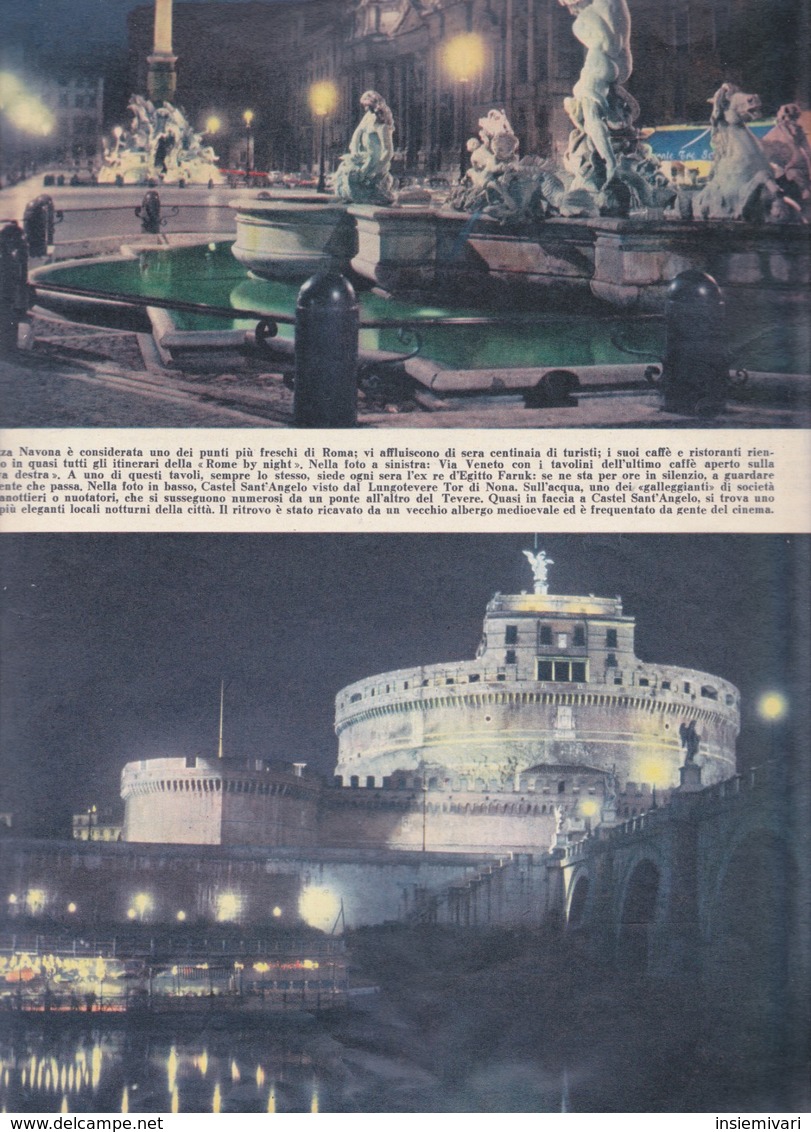 (pagine-pages)ROMA DI NOTTE  Settimanaincom1957/33. - Altri & Non Classificati