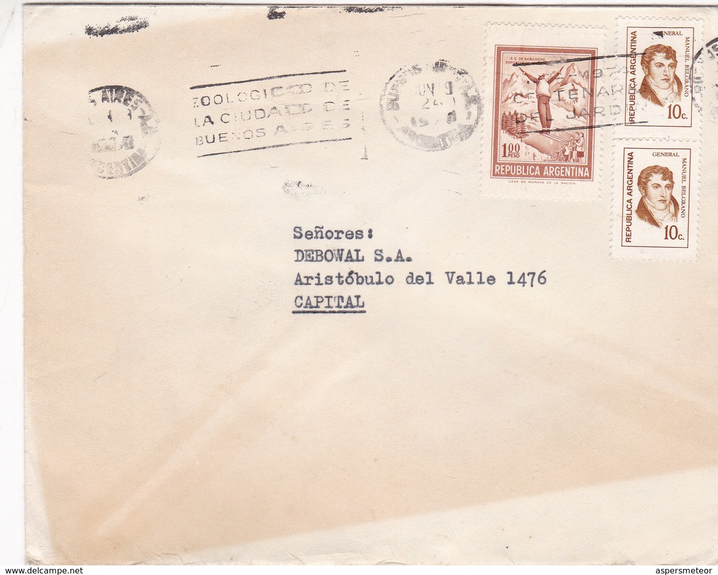 ENVELOPPE CIRCULEE 1979 BUENOS AIRES-STAMP A PAIR-BANDELETA PARLANTE"ZOOLOGICO DE LA CIUDAD DE BA"-ARGENTINE- BLEUP - Storia Postale