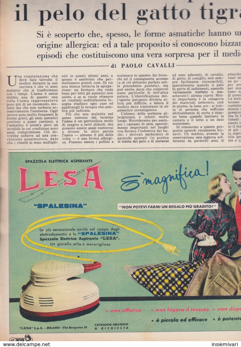 (pagine-pages)PUBBLICITA' LESA   Settimanaincom1957/29. - Altri & Non Classificati