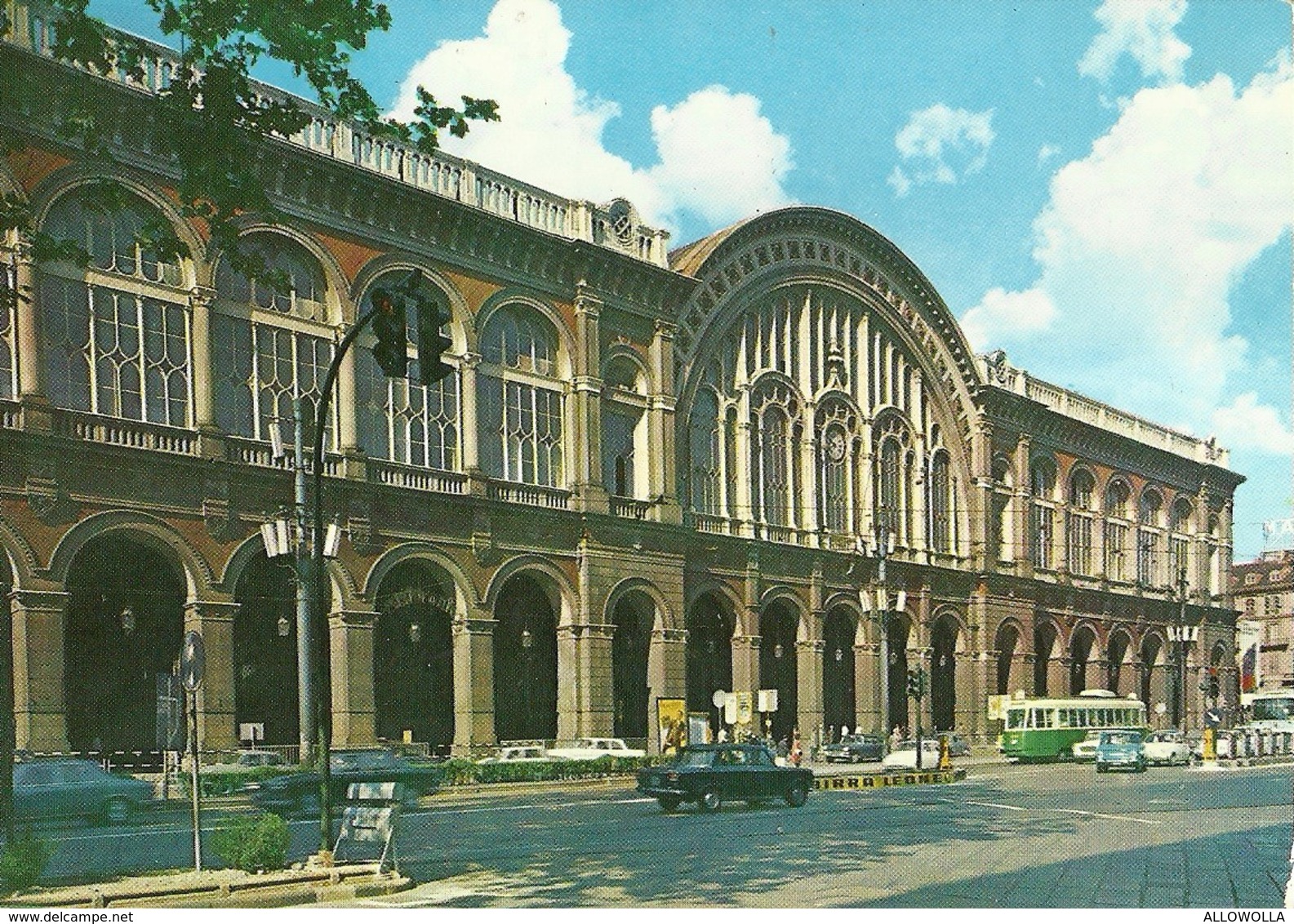 3033 " TORINO-STAZIONE DI PORTA NUOVA-TRAM,FIAT1100,850,500 E ALTRE VETTURE " CARTOLINA POSTALE ORIGINALE NON  SPED. - Stazione Porta Nuova