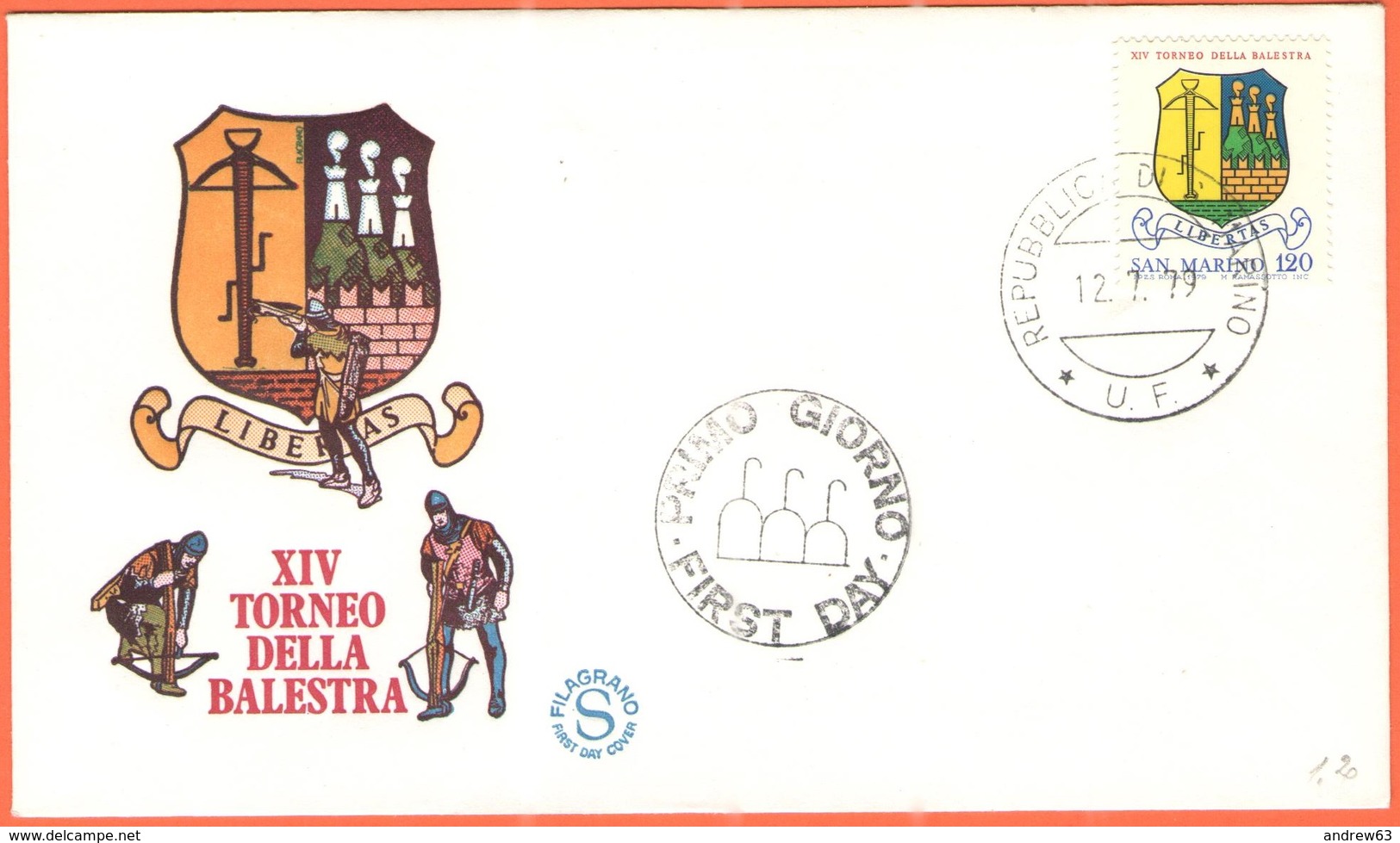 SAN MARINO - 1979 - XIV Torneo Della Balestra - FDC - Filagrano - FDC