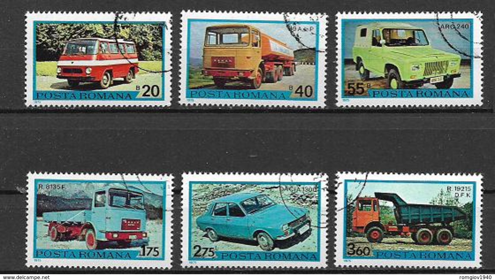 ROMANIA 1975 VEICOLI DELLA ROMANIA YVERT. 2928-2933 USATA VF - Oblitérés