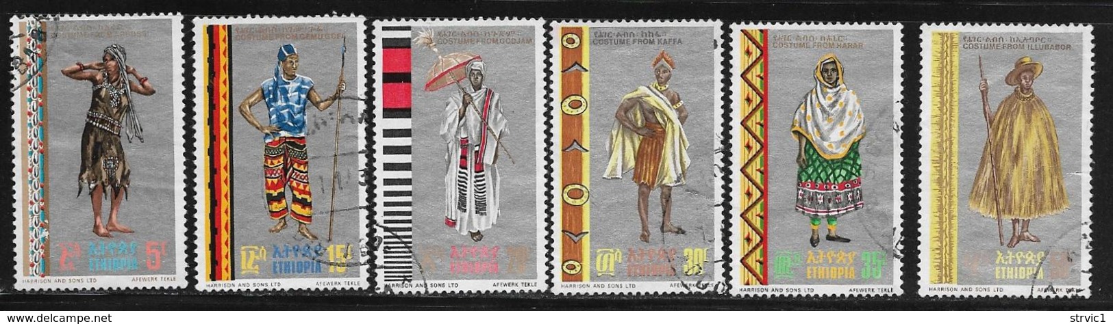 Ethiopia Scott # 515-21 Used Set Regional Costumes, 1968 - Ethiopie