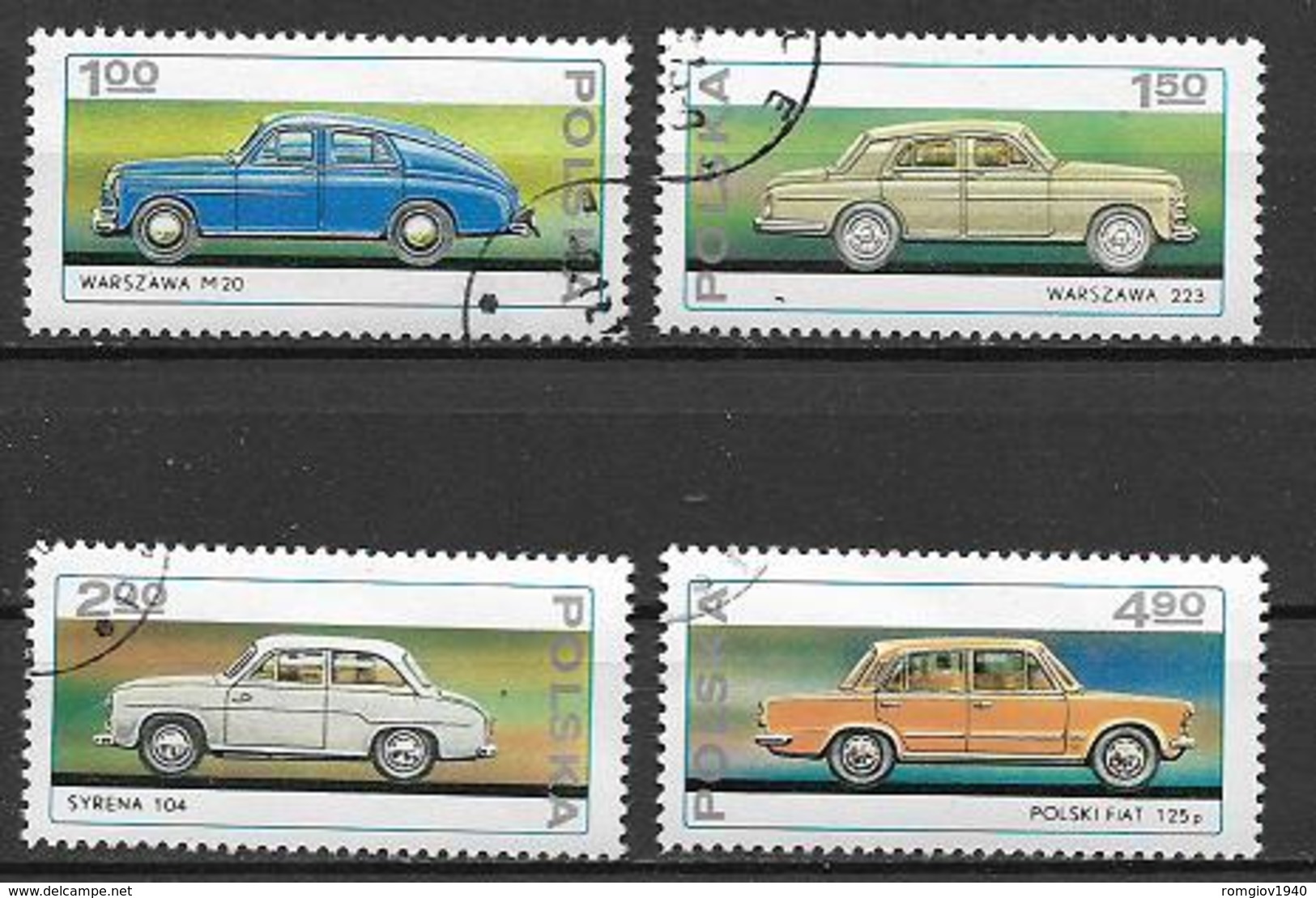 POLONIA 1976 AUTOMOBILI YVERT. 2299-2302 USATA VF - Usati