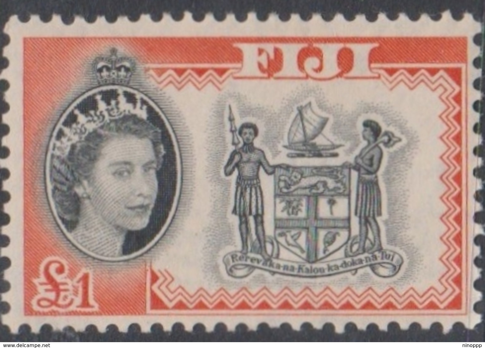 Fiji SG 310 1959-63 Queen Elizabeth II Definitives, One Dollar, Mint Never Hinged - Fiji (...-1970)