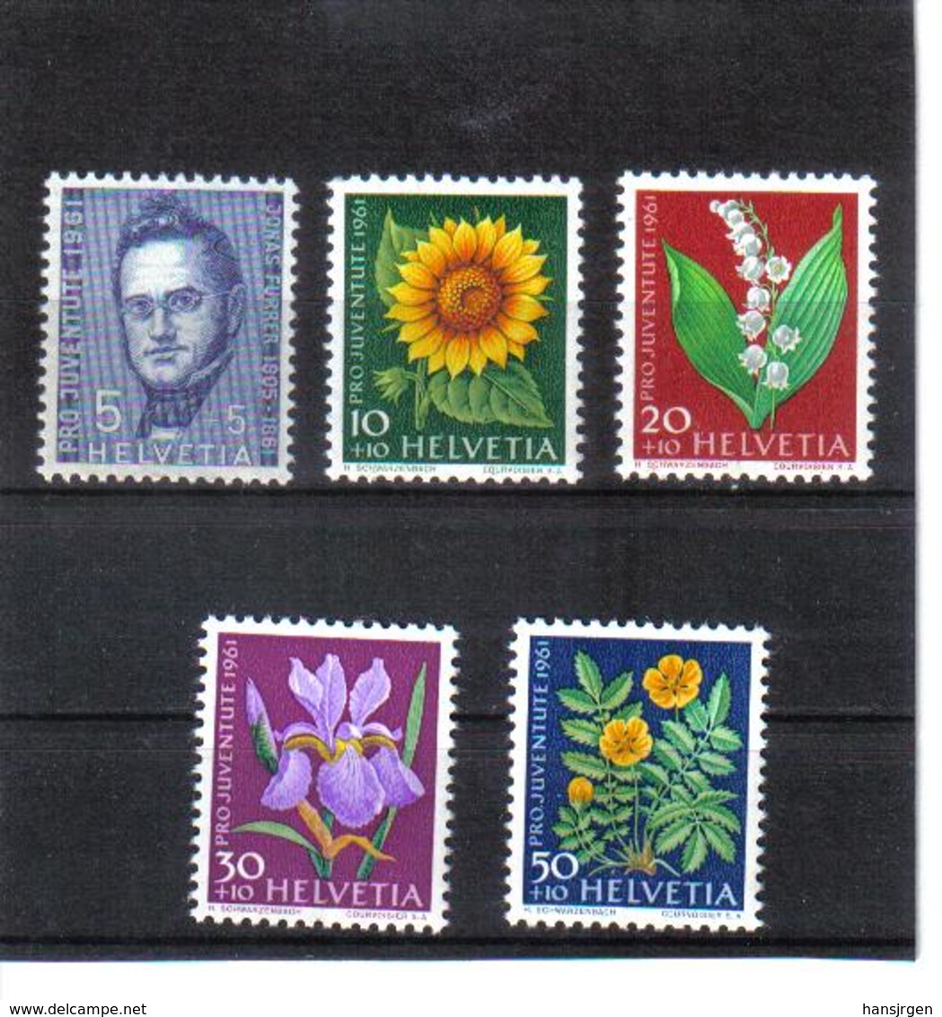 VNG678 SCHWEIZ 1961 Michl 742/46 ** Postfrisch SIEHE ABBILDUNG - Unused Stamps