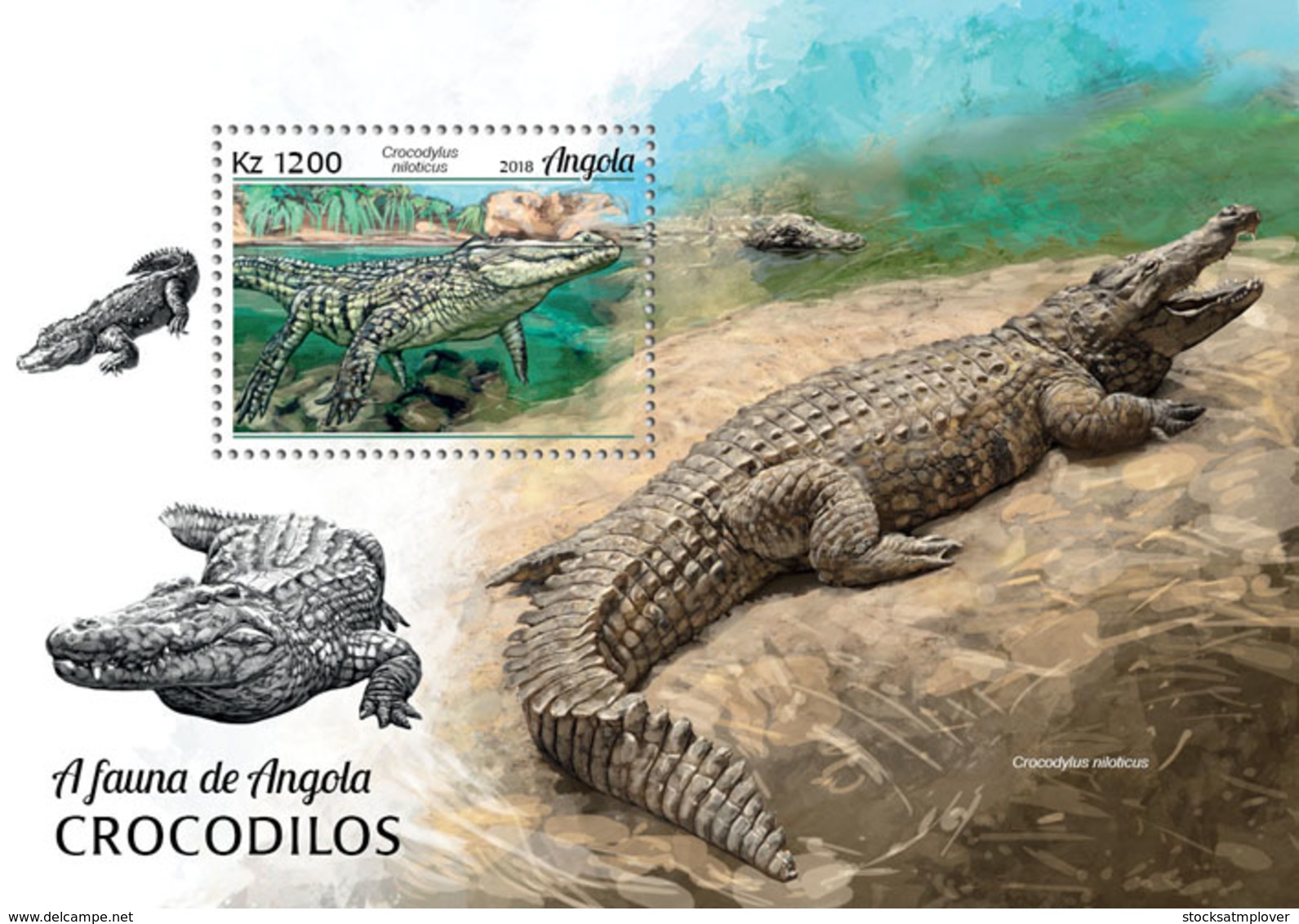 Angola  2018   Fauna   Crocodiles  S201902 - Angola