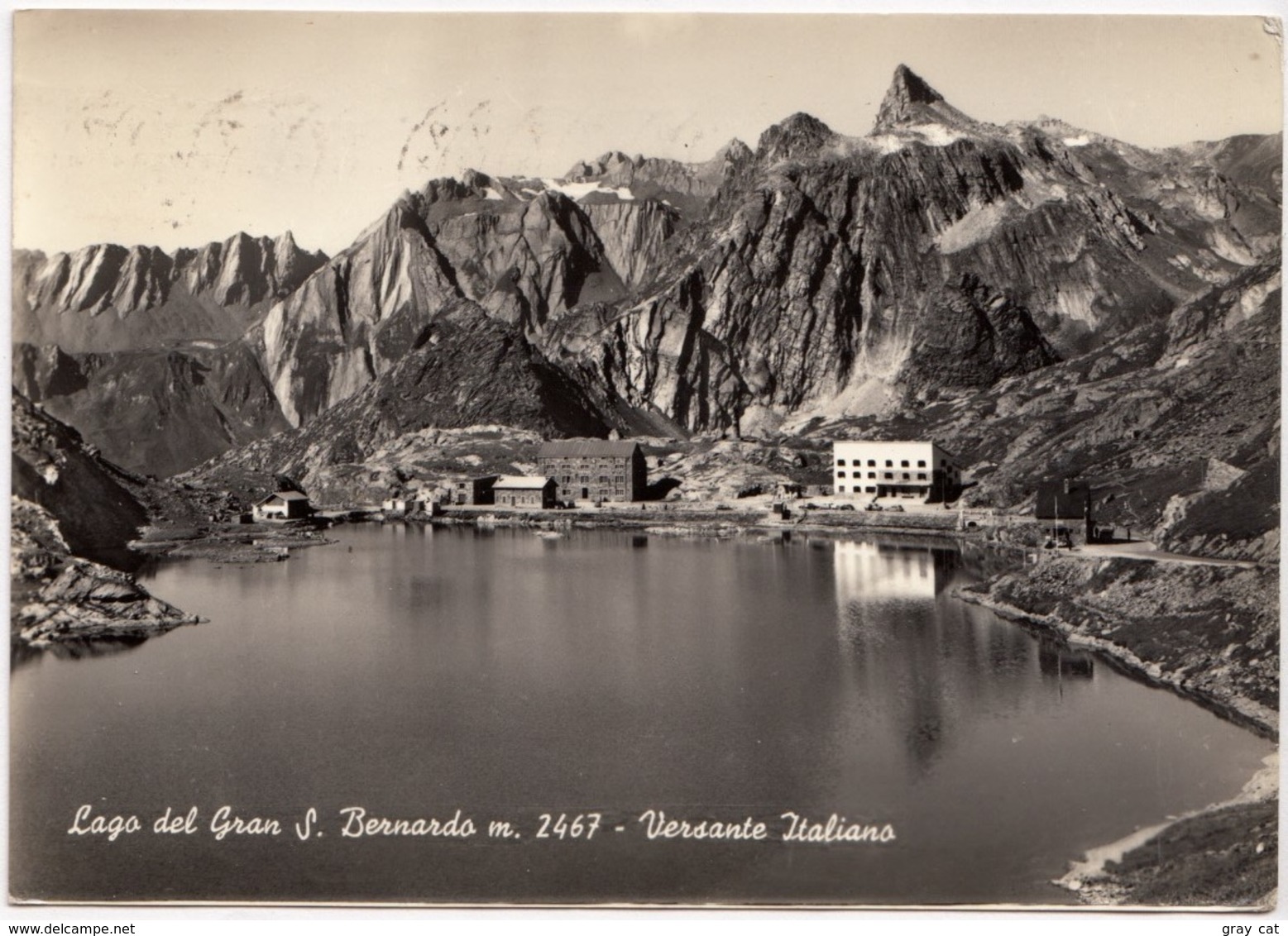Lago Del Gran S. Bernardo M. 2467, Versante Italiano, 1957 Used Postcard [23133] - Other & Unclassified