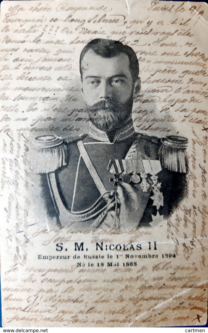 RUSSIE  S M NICOLAS 2 EMPEREUR DE RUSSIE TSAR  PORTRAIT VOYAGE 1901 - Russia