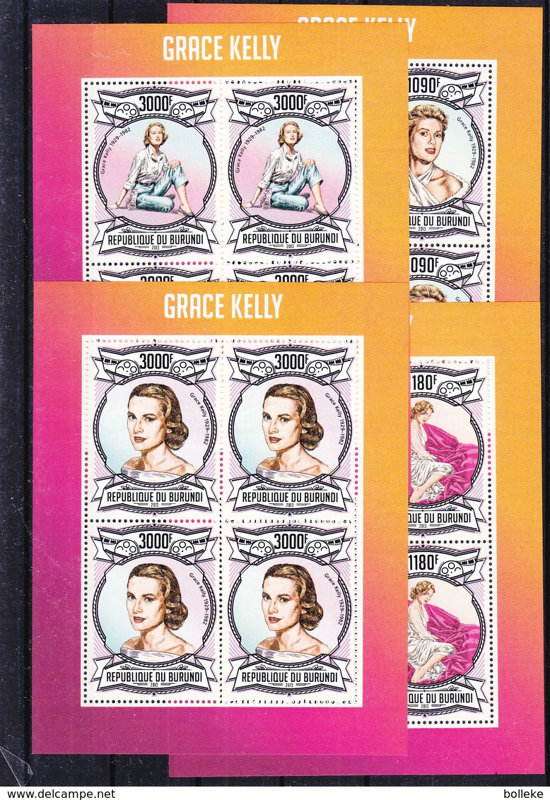 Cinéma - Grace Kelly - Burundi - COB 2259 / 62  ** - MNH - Petites Feuilles De 4 - Valeur 60 Euros - Cinéma