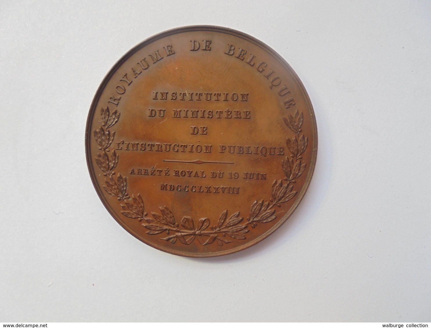 BELGIQUE-MINISTERE DE L'INSTRUCTION PUBLIQUE-1878 Par JEHOTTE - 29 Grammes-42 Mm - Professionnels / De Société