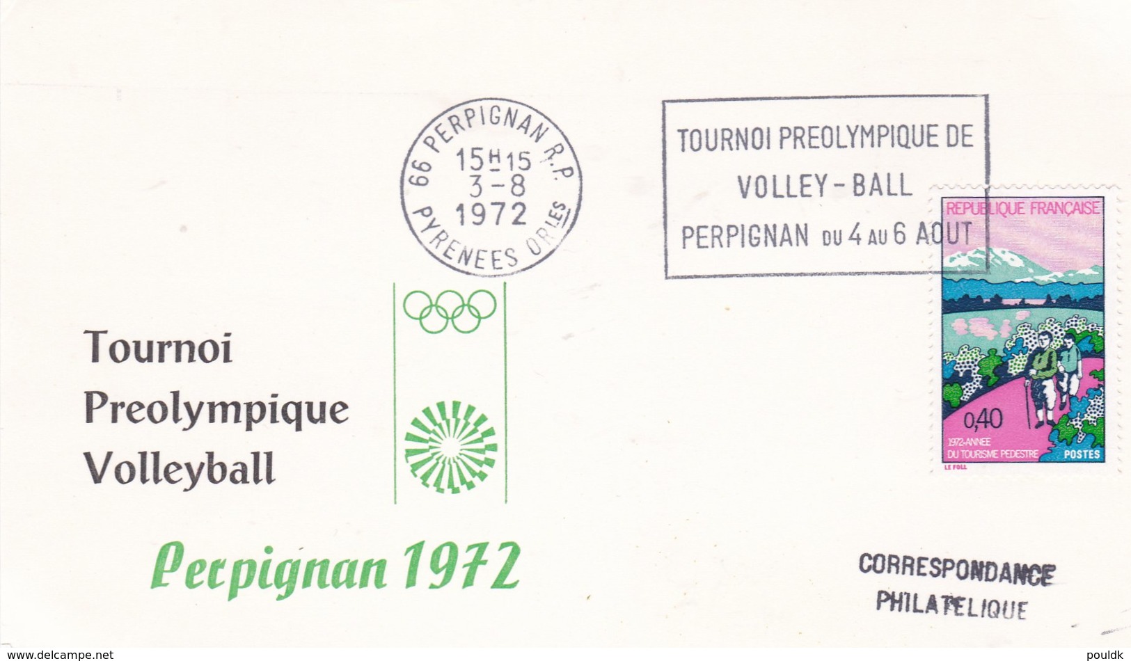 France Card 1972 Olympic Games In München - France, Perpignan Tournoi Preolympique Volleyball - Ete 1972: Munich