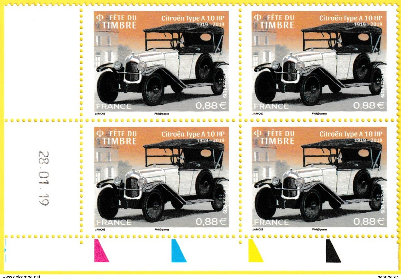 Coin Daté Neuf** Du 28.01.19  Fête Du Timbre Voitures De Style Citroën Type A 10 HP - Timbres-poste Gommés - France 2019 - 2010-2019