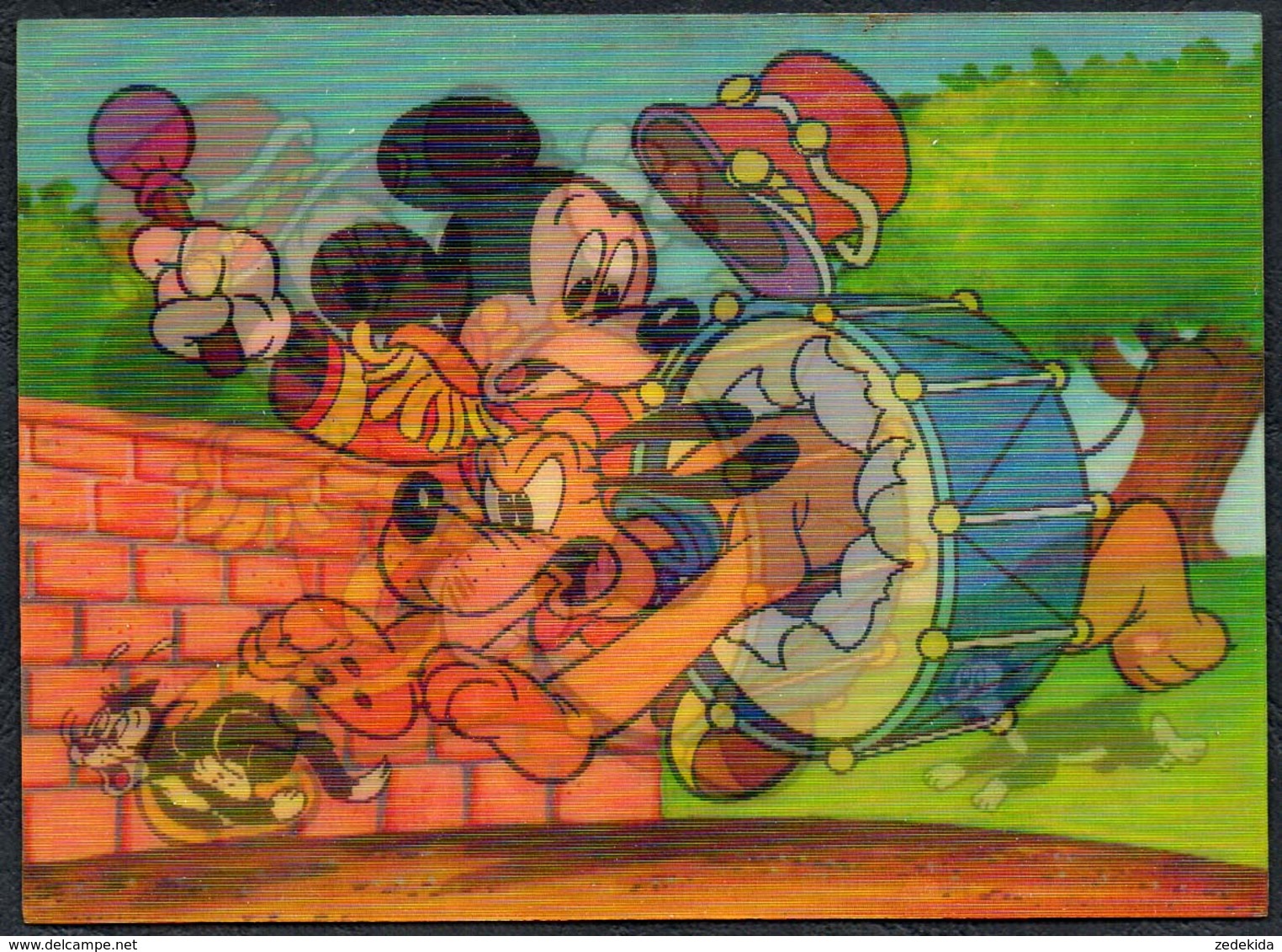 C3830 - Micky Maus Mickey Mouse - Walt Disney - 3 D Karte - Wackelbild - Comicfiguren