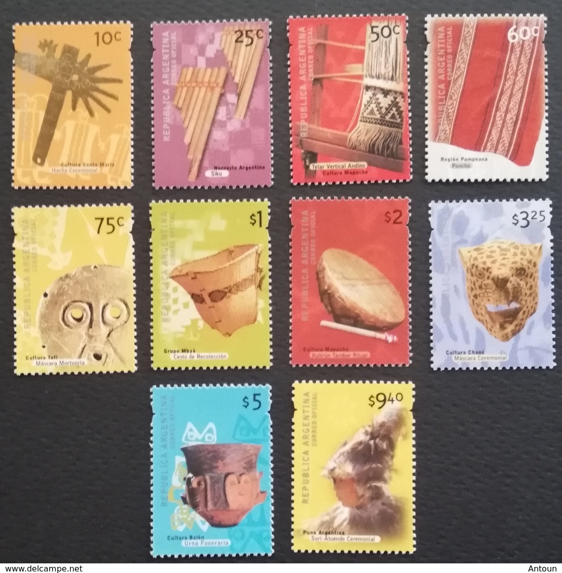 Argentina 2000 Archaeological Artifacts Scott $49.55 - Unused Stamps