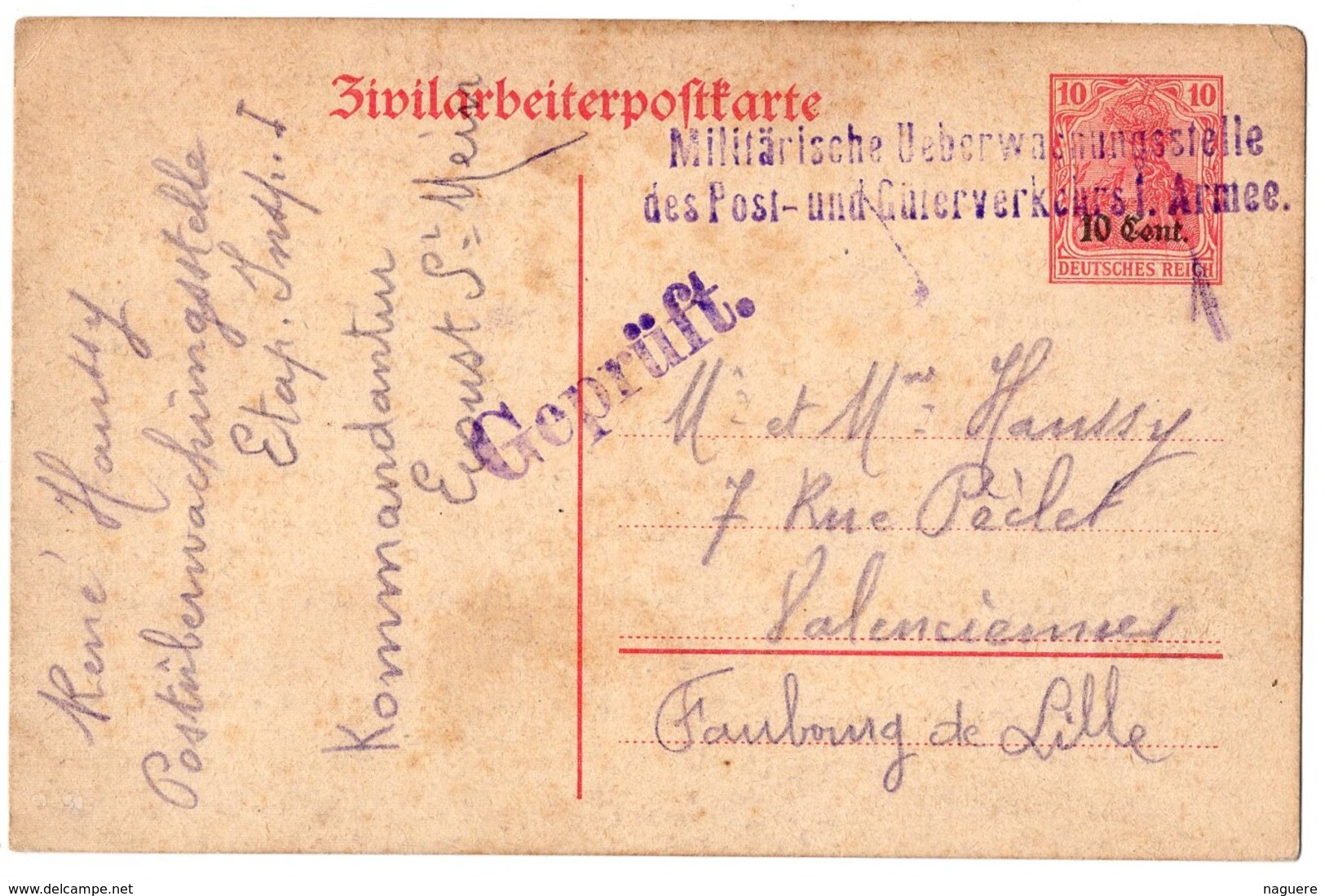 ENTIER POSTAL  CARTE DE PRISONNIER EN ALLEMAGNE 1916  CACHETS - Guerre (timbres De)