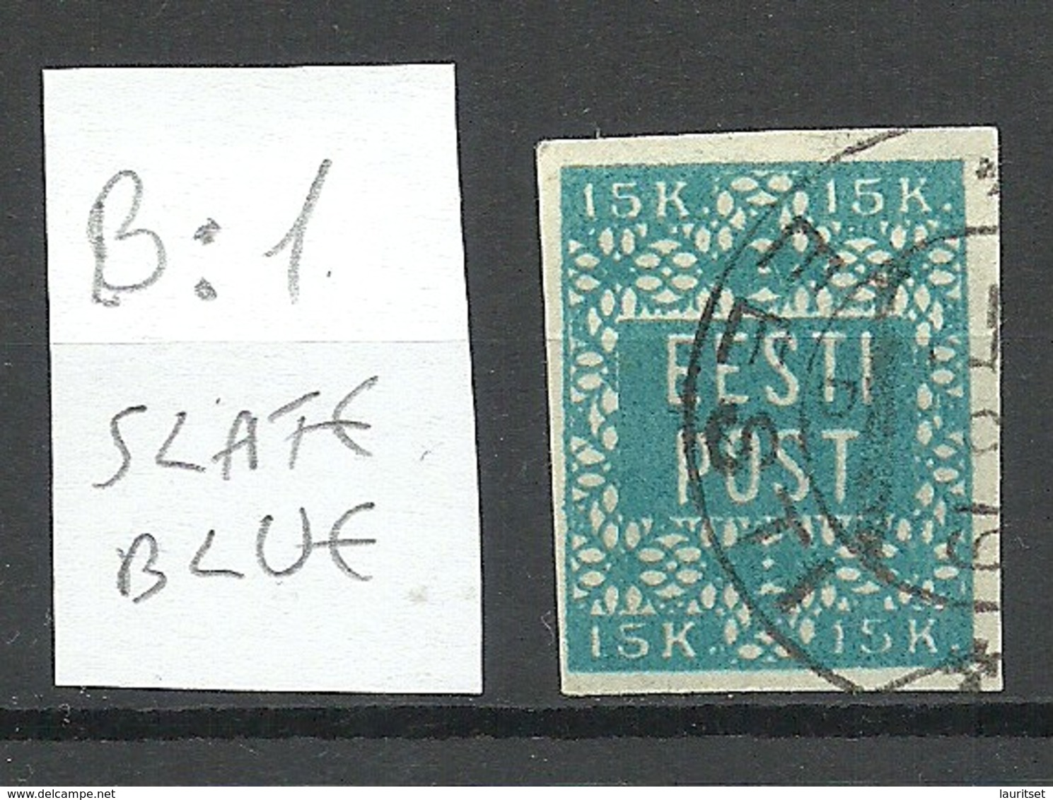 ESTLAND Estonia 1919 Michel 2 Rare Color Hurt & Ojaste B: 1 Schieferblau (slate Blue ) O - Estland