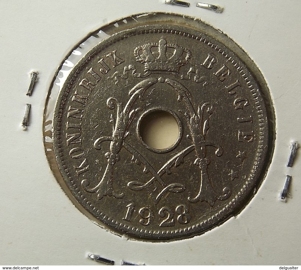 Belgium 25 Centimes 1928 Varnished - 25 Centimes