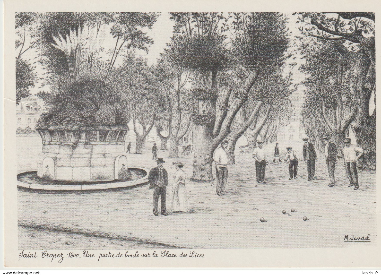 C.P - SAINT TROPEZ A LA BELLE EPOQUE - UNE PARTIE DE PÉTANQUE - PLACE DES LICES  -16 - GILLETTA - REPRODUCTION - Saint-Tropez