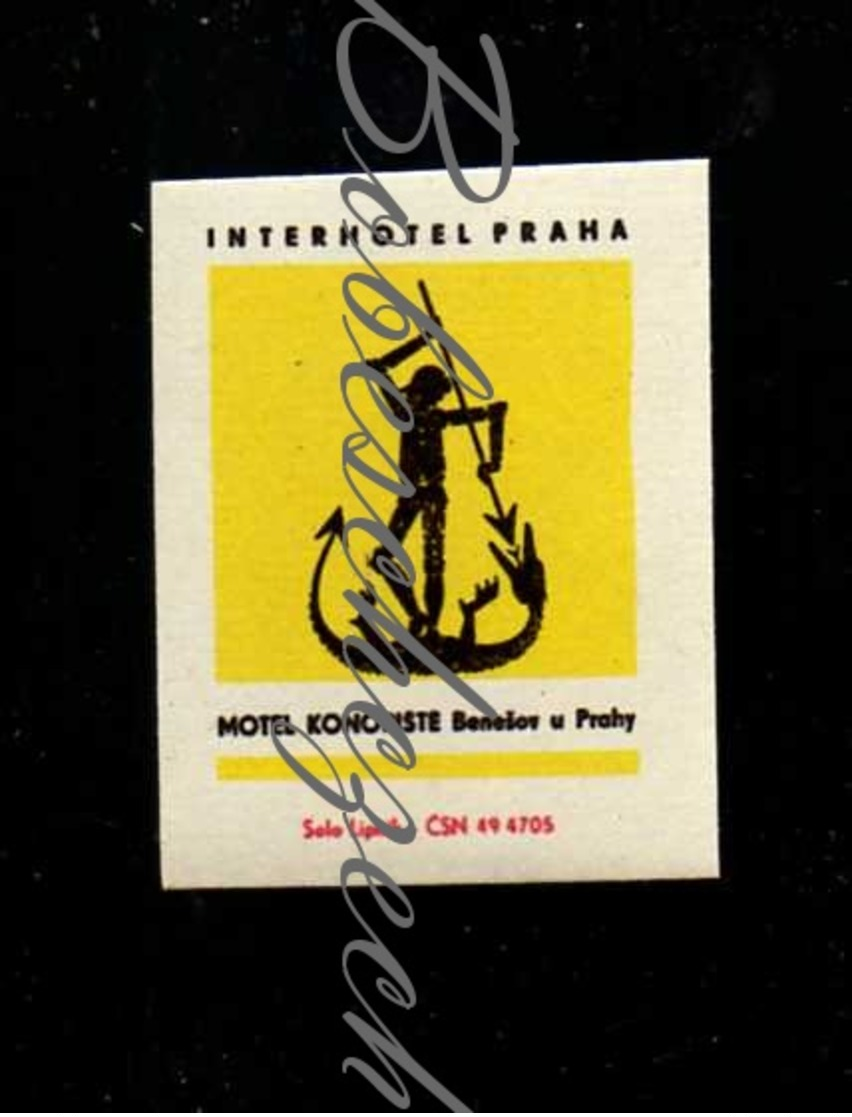 K1-81 CZECHOSLOVAKIA 1970 Interhotel Praha - Motel Konopiste Benesov U Prahy - St. George Slays The Dragon - Scatole Di Fiammiferi - Etichette