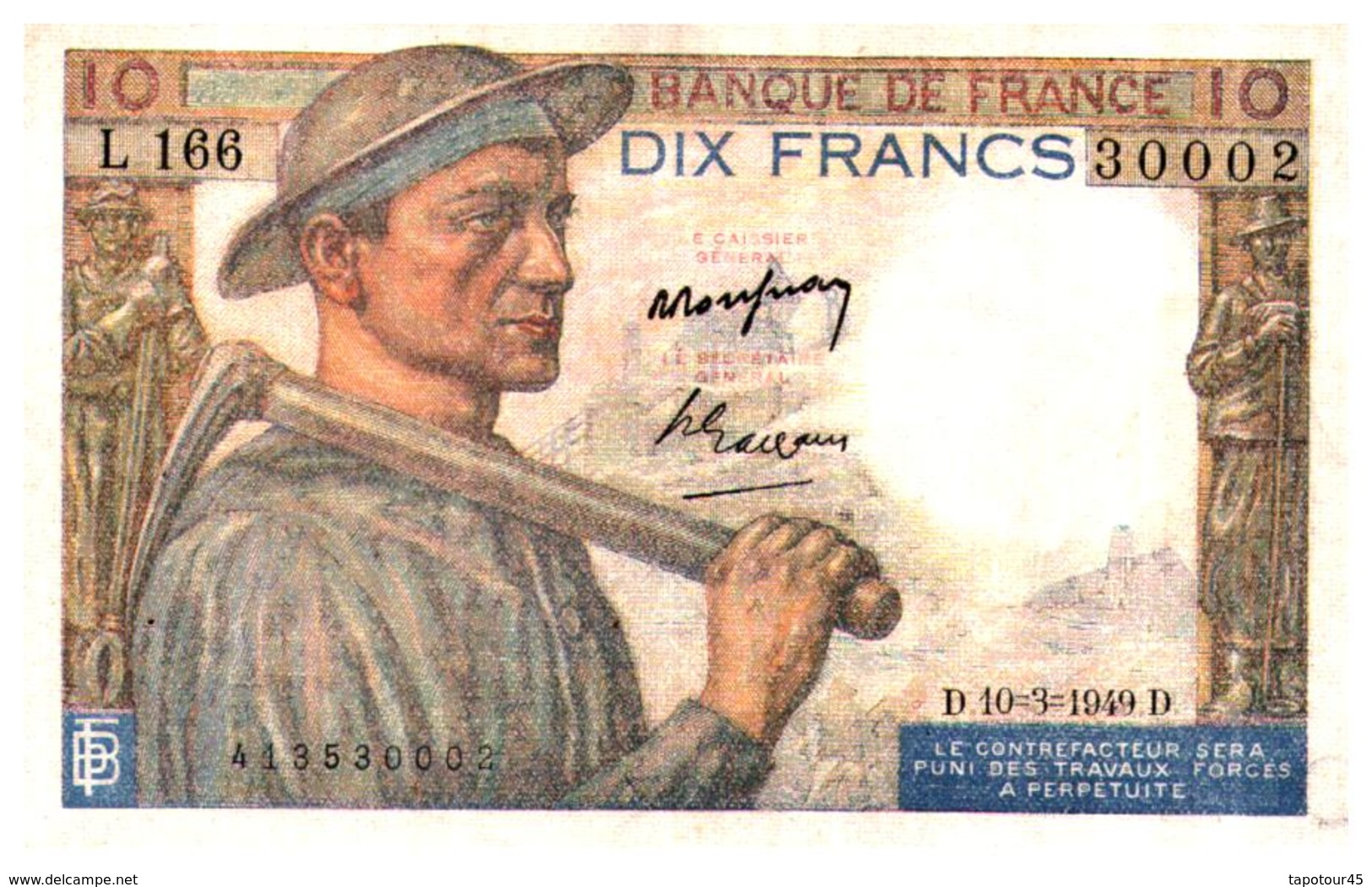 Billets > France > 10 Francs  1949  Qualité Sup/ - 10 F 1941-1949 ''Mineur''