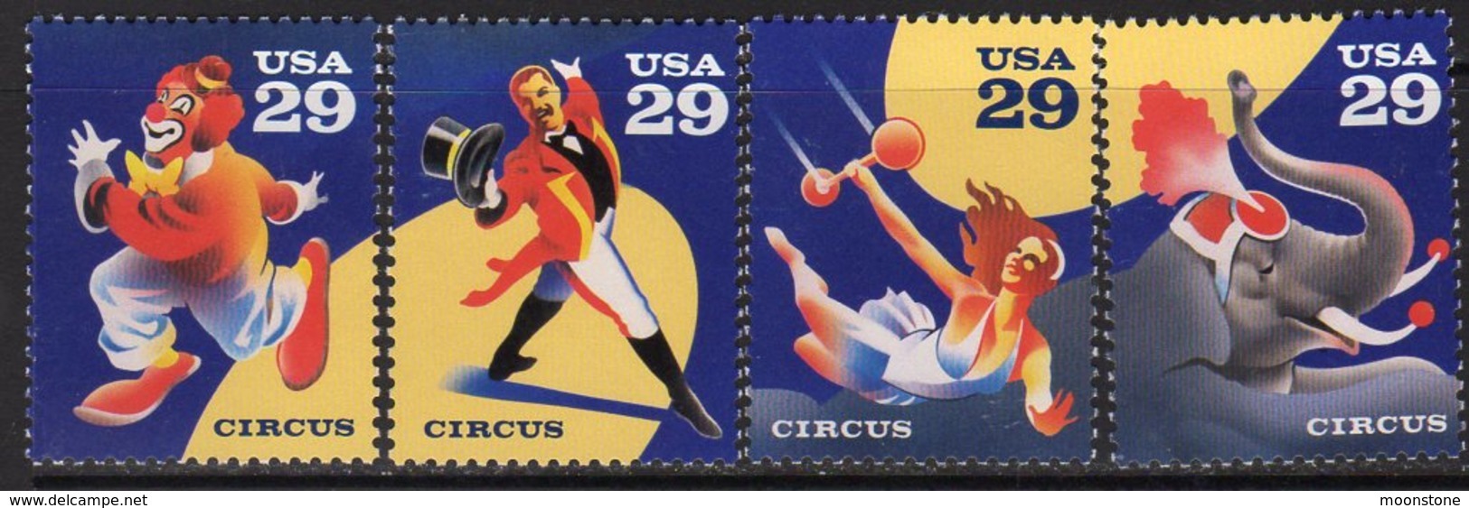 USA 1993 Circus In America Set Of 4, MNH (SG 2784/7) - Unused Stamps