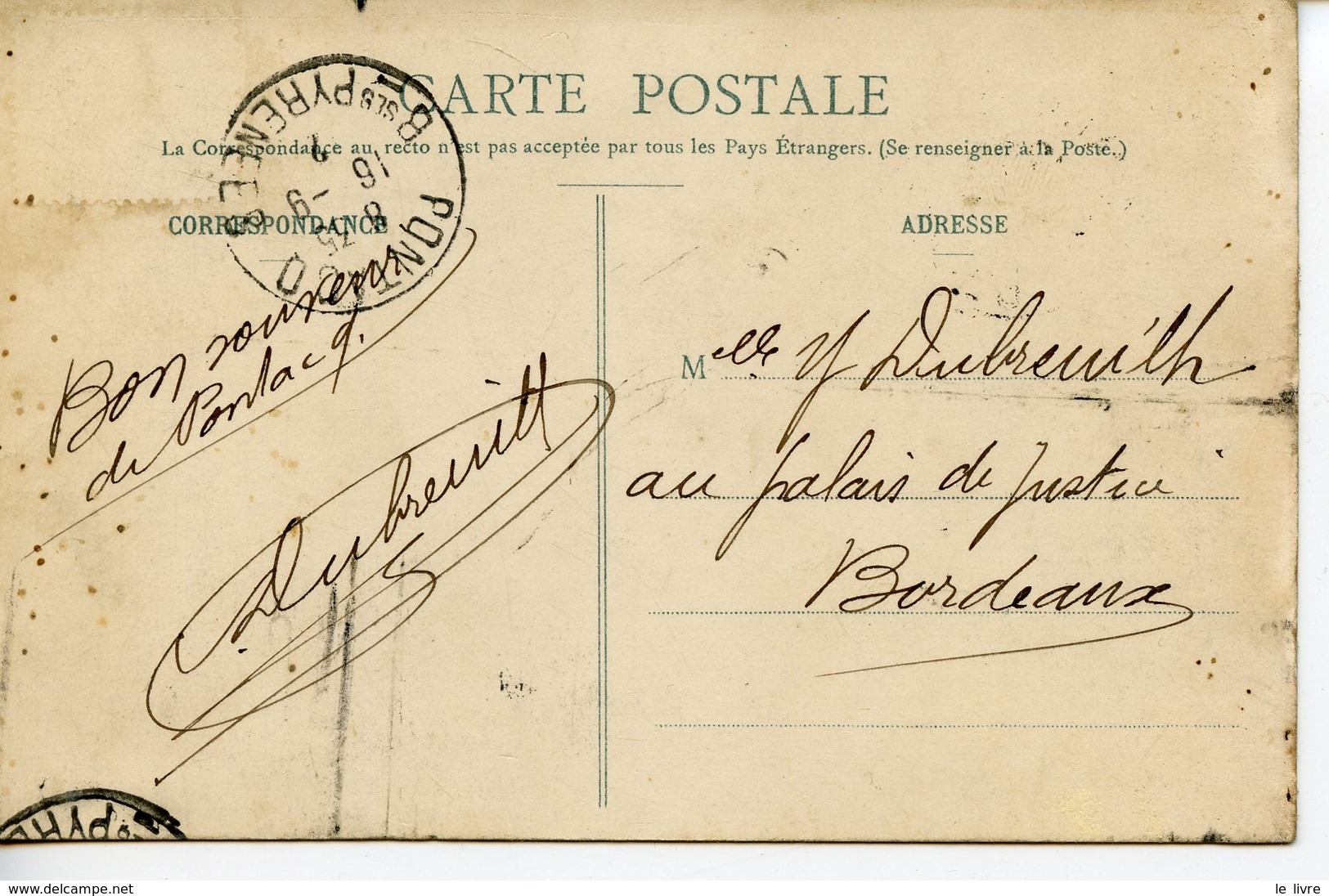 891. CPA 64 CARTE ENTIEREMENT DEDOUBLEE. PONTACQ. PLACE DU BARRY - Pontacq