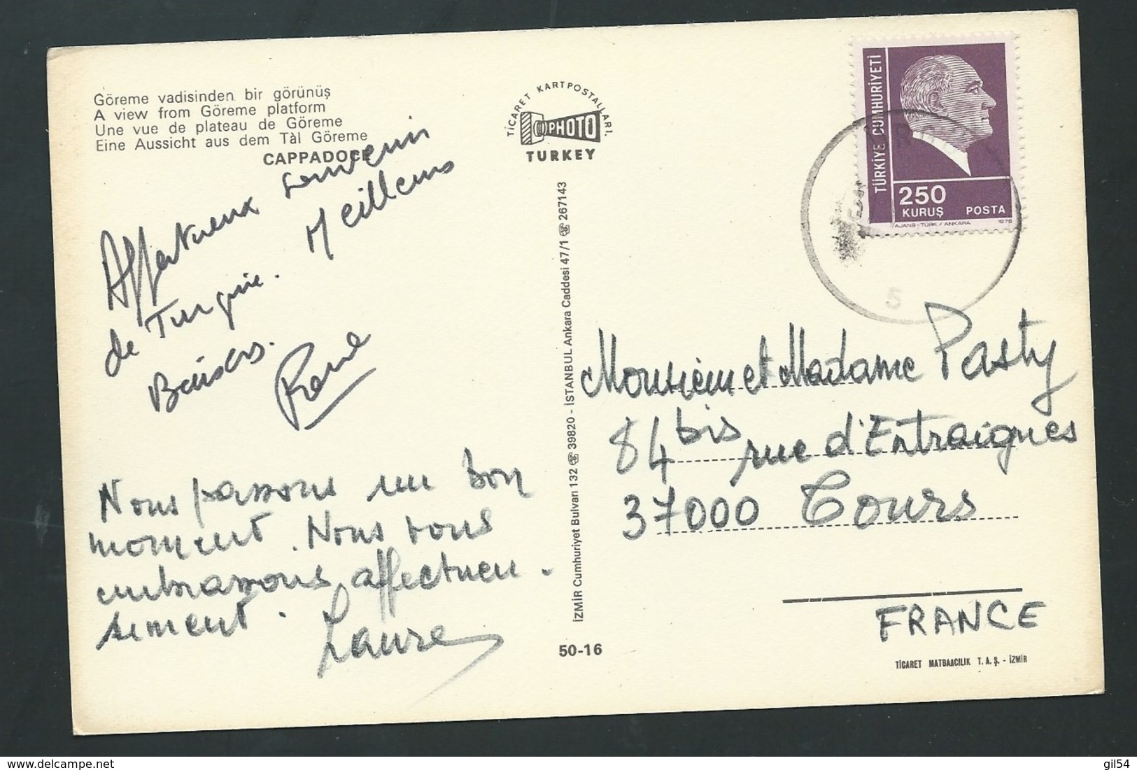 Carte Postale De Turquie Affranchie Pour La France ( Année ? )   - Qaa 5719 - Sonstige & Ohne Zuordnung