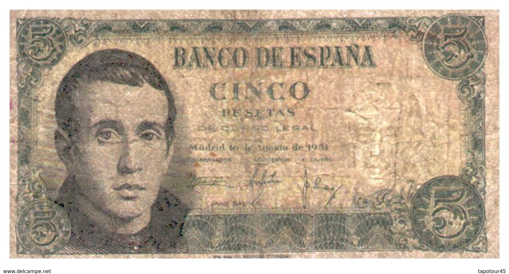 Billets > Espagne >  Régence De Franco > 5 Pesetas 1951 - 5 Pesetas