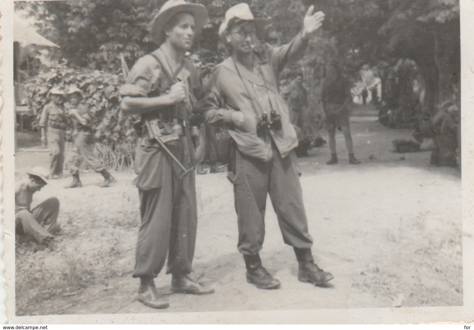 Photo Militaire : Vietnam : Tra Vinh : La Piste à Prendre : Opération En Cours : 1948 : ( 6cm X 9cm ) - War, Military