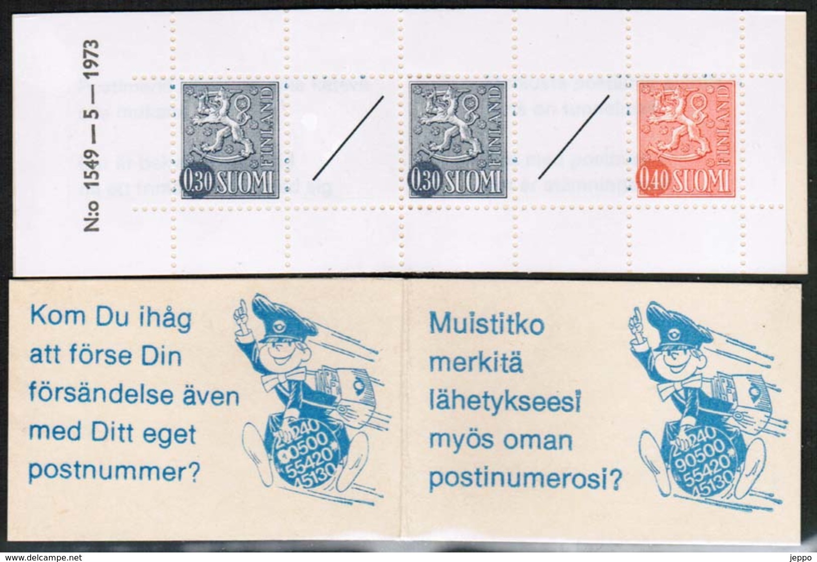 1974 Finland, Slot Machin Booklet Facit HA 8 M 1549 **. - Booklets